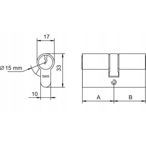 Cylindre insert pour serrure laiton 25/30 mm + 3 clés