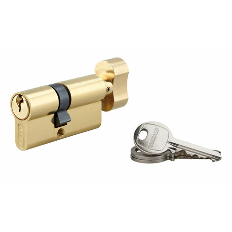 Cylindre laiton à bouton SA 35 x 25 mm 3 clés