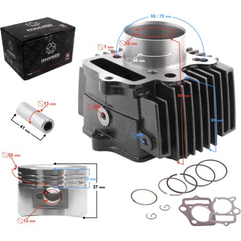 Cylindre Moretti pour cyclomoteur 4T 110cc 152FMB