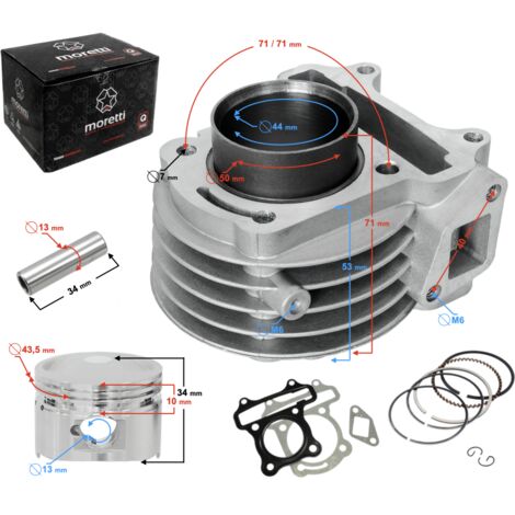 Cylindre Moretti pour scooter 4T 60cc 139QMB