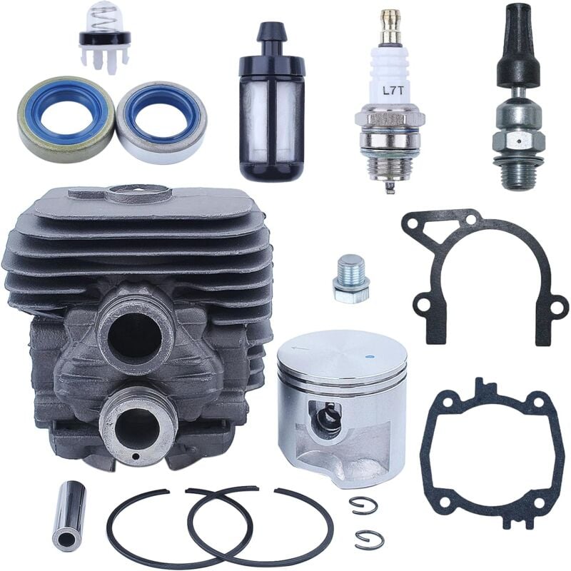 Coocheer - Cylindre piston pour tronçonneuse stihl TS410 TS420, cylindre avec joint de piston bougie filtre à carburant kit d'entretien 16 en 1,