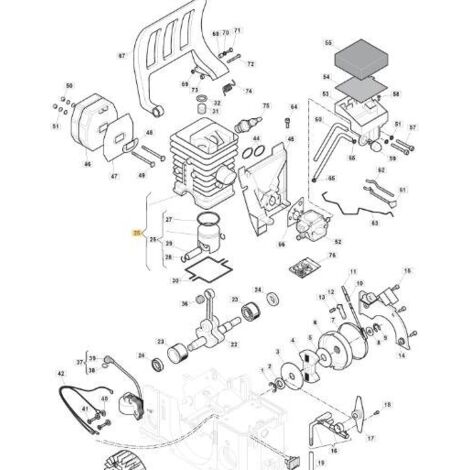 CYLINDRE-PISTON Y P36 ORIGINAL STIGA - 118801068/0