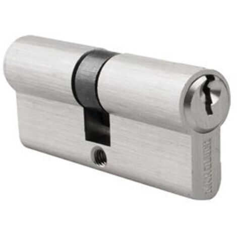 Cylindre profil européen  R13,5  40x40 mm en laiton nickelé (comprend 3 clés dentelées)