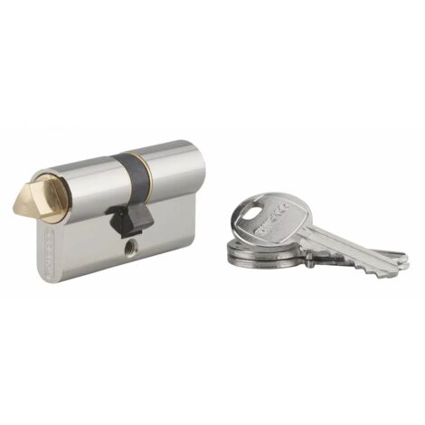 Thirard – Cylindre de serrure 30x30 mm – 5 goupilles en maillechort – Panneton anti-arrachement – 3 clés en acier nickelé