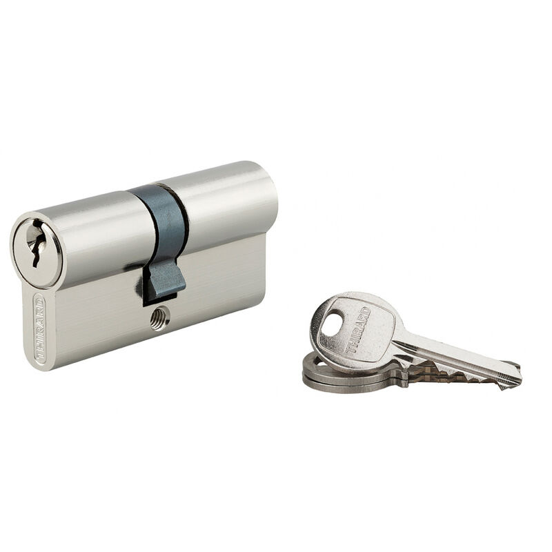Cylindre de serrure double entrée sa unikey (achetez-en plusieurs, ouvrez avec la même clé), 30x35mm, 3 clés, nickelé