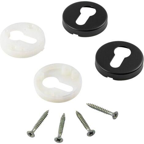 Cylindre PZ rond en acier inoxydable noir – Modèle H8250  Pour portes de chambre et portes intérieures  Acier inoxydable massif  Ferrures de construction  1 paire