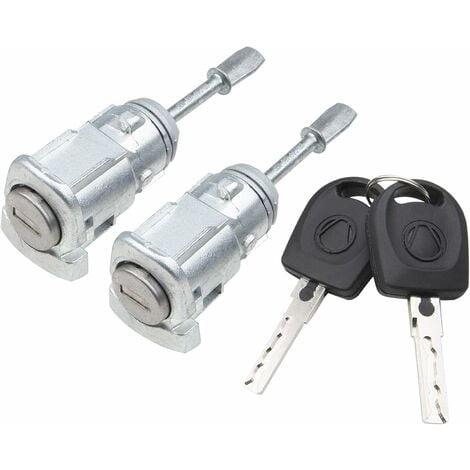 Cylindre Serrure Porte Avant Gauche Droite Compatible avec Golf IV Bora Passat B5 Skoda Fabia 3B0837167 3B0837168