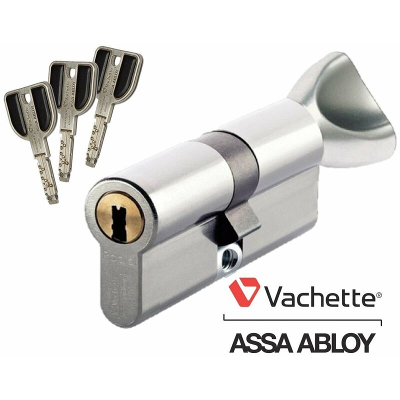 Cylindre serrure Vachette RADIALis 42,5 bouton x 42,5 - Alu