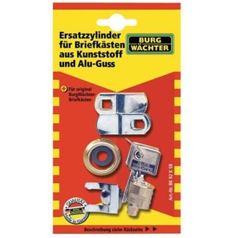 Burg-wächter Cylindre de rechange bk 92 k sb pour boîtes aux lettres en verre et en plastique - cylindre 92 k enverrouillé