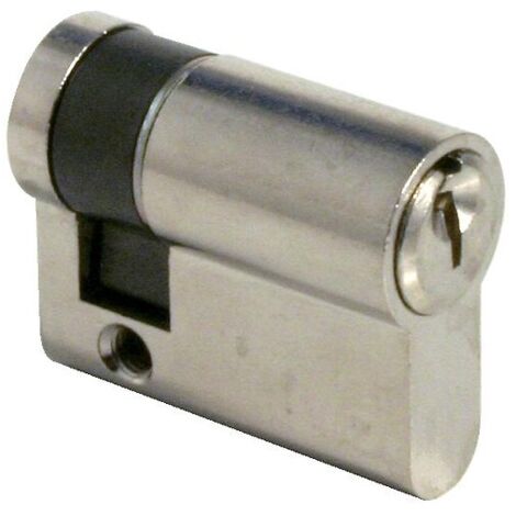 Cylindre simple type TE5 sur numéro suivi 68454 A/B laiton nickelé 3 clés 40 x 10 mm - Tesa securité