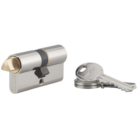 Cylindre triangle externe 11 profilé HG, 30x30mm, 3 clés, nickelé - THIRARD