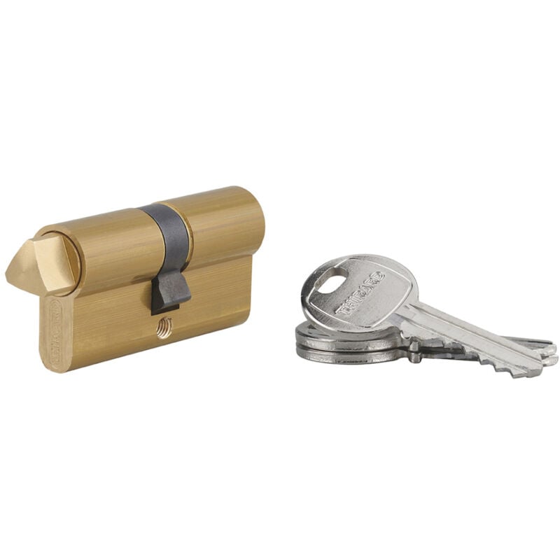 Thirard - Cylindre triangle externe 14 profilé hg, 30x30mm, 3 clés, laiton