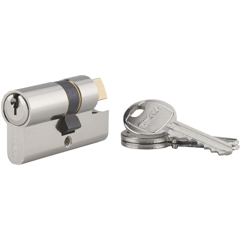 Thirard - Cylindre triangle interne 11 profilé hg, 30x30mm, 3 clés, nickelé