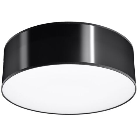 Cylindrical Flush Light Black 25cm E27 Zylindrisches Spüllicht Schwarz 25cm E27