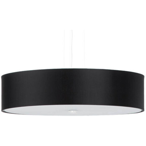 Cylindrical Pendant Light Black 50cm E27 Zylindrische Pendelleuchte Schwarz 50cm E27