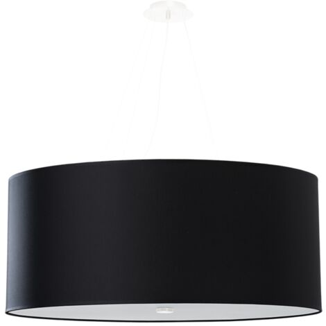 Cylindrical Pendant Light Black 70cm E27 Zylindrische Pendelleuchte Schwarz 70cm E27