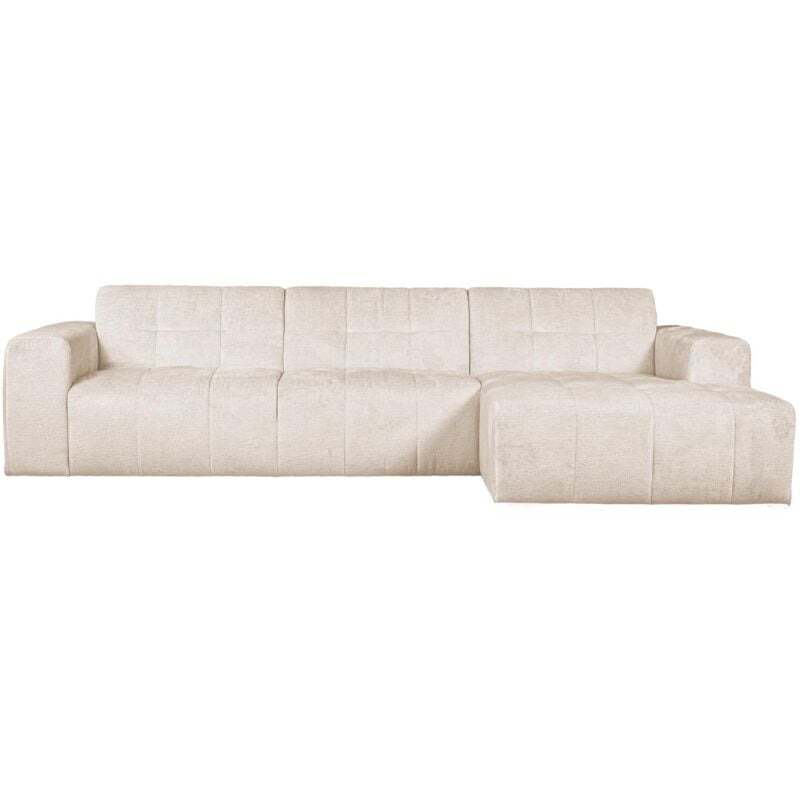 Mobilier Deco - cynda - Canapé d'angle en tissu capitonné beige - Angle droit