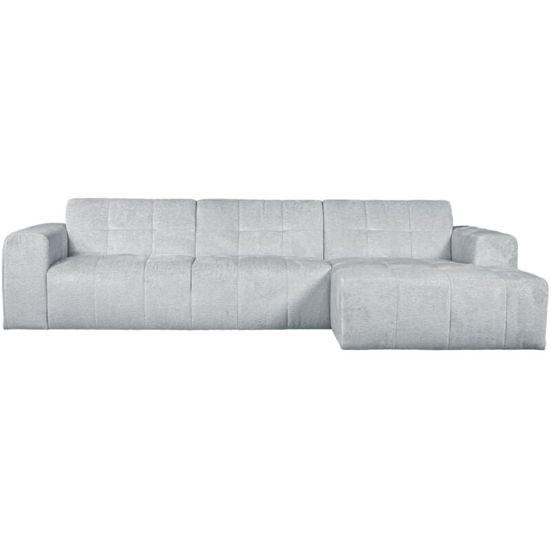 Mobilier Deco - cynda - Canapé d'angle en tissu capitonné gris - Angle droit