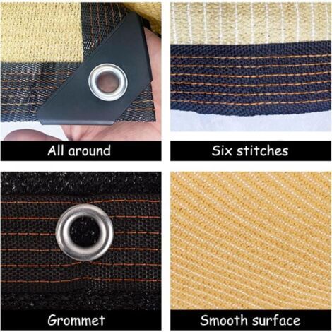 Cyslmuk – 5 m x 4 m Sonnensegel aus hochdichtem Polyethylen – Mit Ösen für schnelle Montage – UV- und Hitzeschutz – 5 m x 4 m