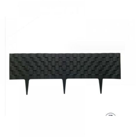 Cyslmuk – 60 cm Garteneinfassung – Wetterfeste Kunststoffpalisaden – 95 mm Höhe – Anthrazitfarbene Rattanoptik – 2er-Pack