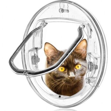 Cyslmuk – Abschließbare Katzenklappe – 4 Verriegelungsmodi – Einfache Montage an Türen und Wänden – UV-beständiges ABS und Polycarbonat