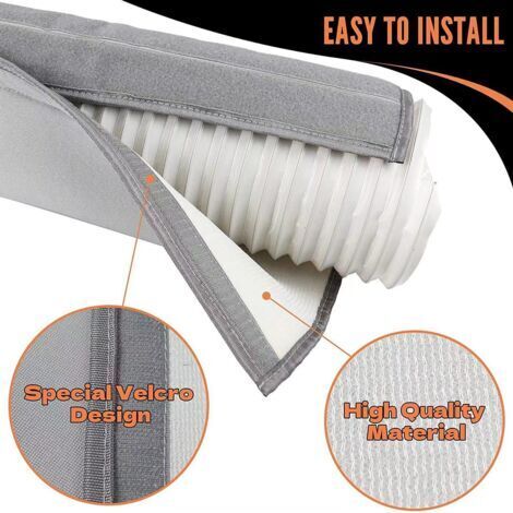 Cyslmuk – Copertura isolante per tubo flessibile del condizionatore portatile – Diametro 12,7 e 15,2 cm – Lunghezza 149,9 cm – Installazione facile e senza attrezzi