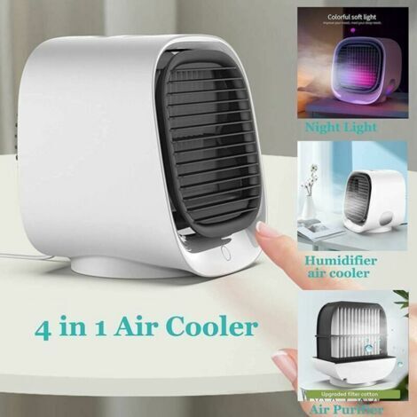 Cyslmuk – Leises, tragbares 3-in-1-Klimagerät – Luftkühler mit Luftbefeuchter – 3 Geschwindigkeitsstufen – Für kleine Räume – Geräuschpegel  50 dB – AIR 3 IN