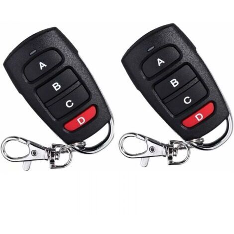 Cyslmuk – Lot de 2 télécommandes universelles 433 MHz – 4 canaux – Transmission jusqu'à 100m – Compatible avec motorisations de garage