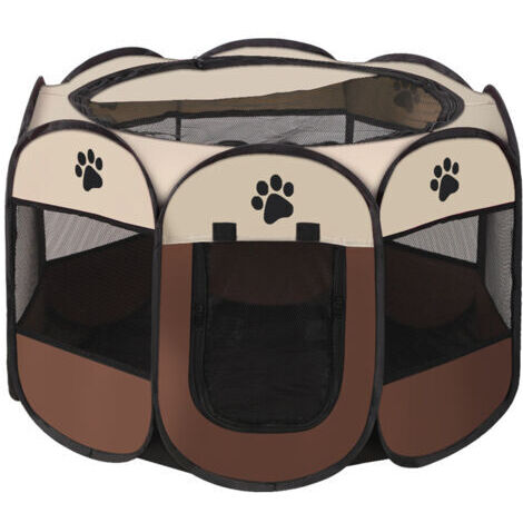 Cyslmuk – Parc pliable pour chien 73x73x43cm – Enclos intérieur et extérieur – Matériau durable 600D Oxford – Bonne ventilation