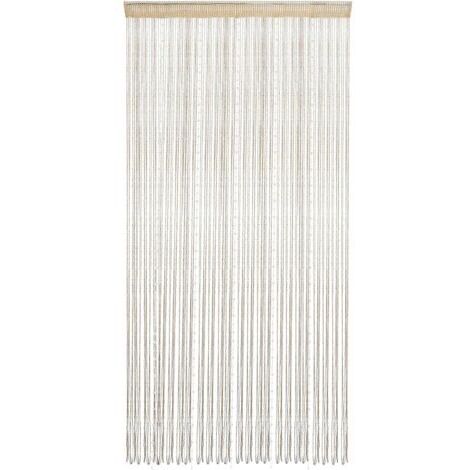 Cyslmuk – Rideau de porte en perles de cristal 200 x 99 cm – Polyester avec ruban argenté scintillant – Décoration intérieure suspendue
