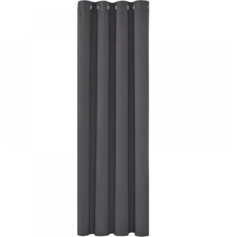 Cyslmuk – Rideau occultant thermique 150x200 cm – Isolant contre le froid – Design moderne à œillets – Gris foncé – 1 pièce