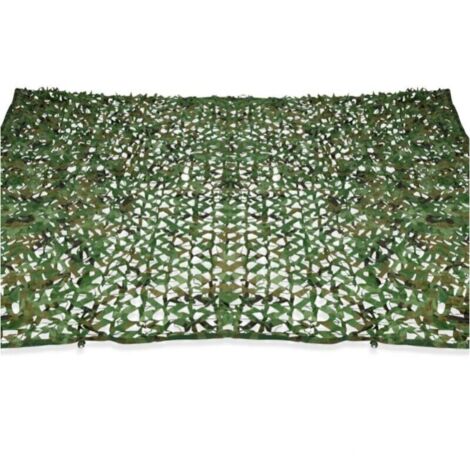 Cyslmuk – Voile d'ombrage rectangulaire 6x3 m – Camouflage à carreaux verts – Protection solaire UV – Fixation rapide sur murs et arbres
