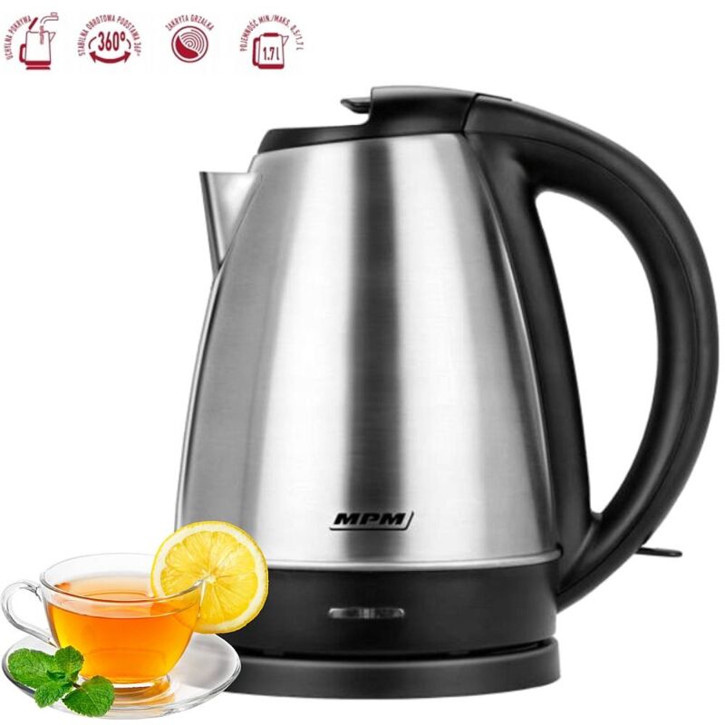 Bollitore Elettrico Senza Fili Acciaio 1.7 2200w