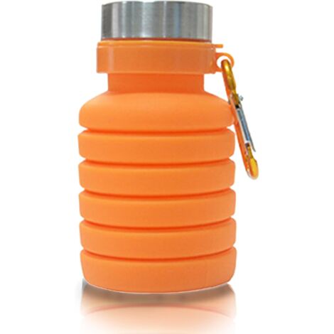 (D) 500 ml faltbare Silikon-Wasserflasche für Reisen, Camping, Picknick, Fitnessstudio