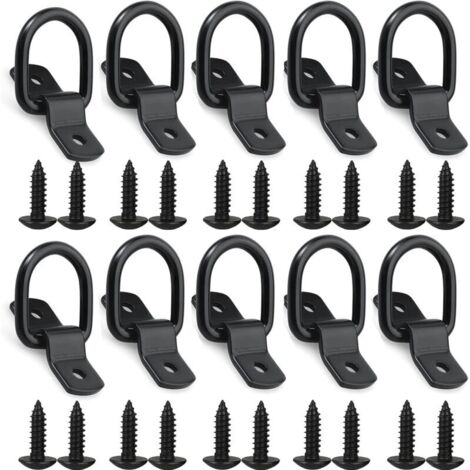D Anneau D'arrimage Anneau,Anneaux D'arrimage en D, 10pcs Anneau de Montage pour remorque, Camion, camionnette, Bateau, Corde