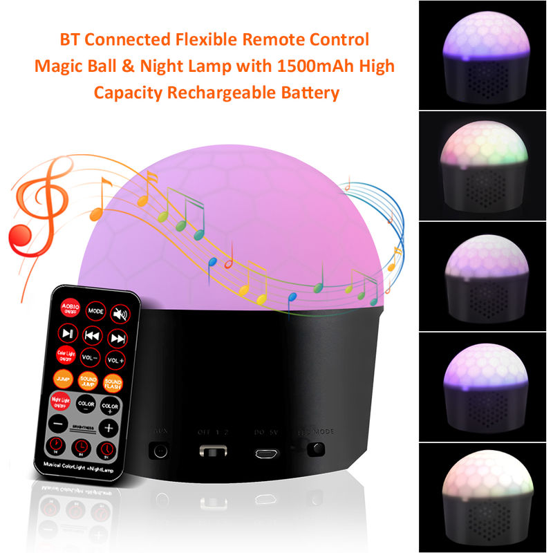 

D C 5 V 6 W 9 L-ED BT conectado Mini Disco M-agic USB bola etapa luz accesorio de iluminacion de noche de la lampara de carga del puerto Operado