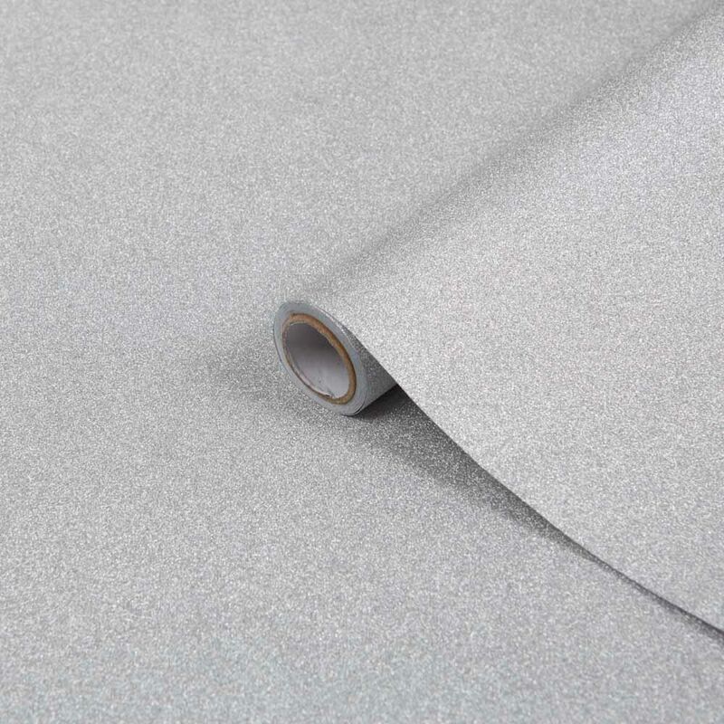 Fablon - D-C-Fix Deco Classic Glitter Effect Silver Self Adhesive Film 1.5m x 45cm