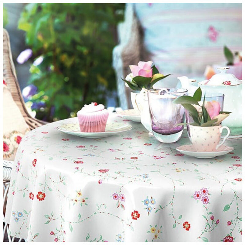 D-C-TABLE - Nappe ronde manhattan bella creme 150cm
