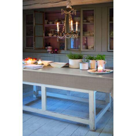 d-c-table® Tischdecke Monte Carlo Sharon 150 x 220cm Greige In-/ Outdoor Design
