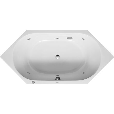 D-CODE vasca idromassaggio esagonale 140 l 190x90 bianca, 2 file Jet Project