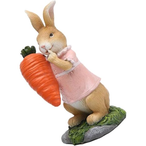 d corative en r sine repr sentant un lapin carotte petite
