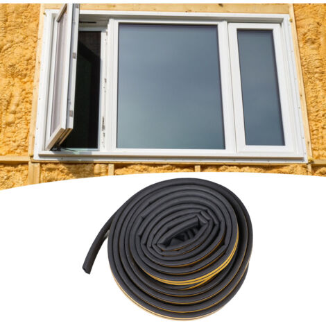 D-förmiges Wärmedämmprofil mit EPDM-Dichtung – 2 Rollen à 13 m für Fenster und Türen – Schwarz D9x6 – Schalldämmung und Wetterschutz