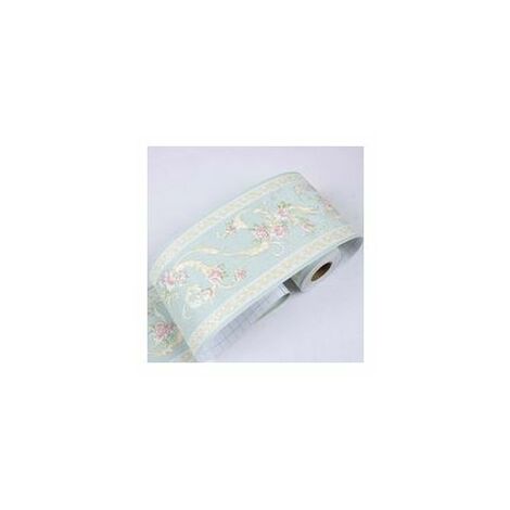 D- Frise murale autocollant Fleur verte 10X500CM PVC étanche frise murale adhésive Décoration murale,-