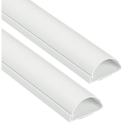 D-Line 50x25mm Moulure Décorative en Demi-Cercle  1M5025W-2PK  Goulotte Électrique  Cache-Câble  2 x 1m Longeurs, Blanc