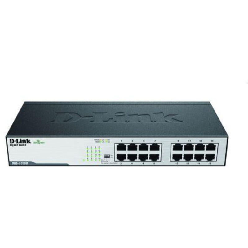 Dlink Schwarz D-Link 19" Switch Unmanaged Lüfterlos 16X10/100/1000T Dgs-1016De