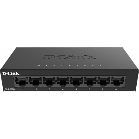 D-Link DGS-108GL Unmanaged Gigabit Ethernet (10/100/1000) Schwarz