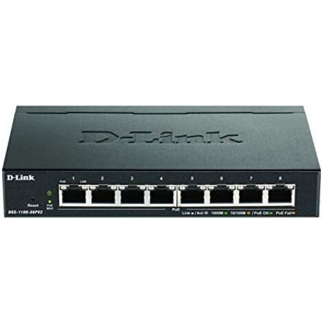 D-Link DGS-1100-08PV2/E 8xGb PoE Switch (64W)