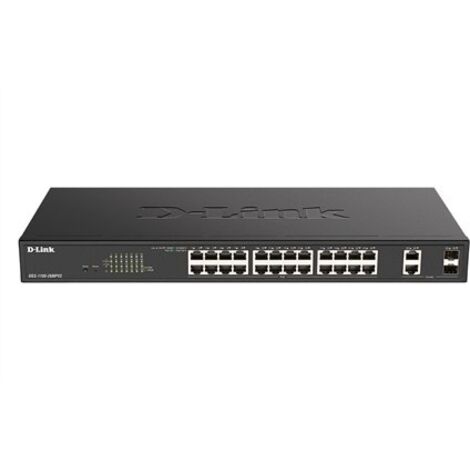 D-Link DGS-1100-26MPV2/E commutateur réseau Géré L2 Gigabit Ethernet (10/100/1000) Connexion Ethernet, supportant l'alimentation via ce port (PoE) Noir