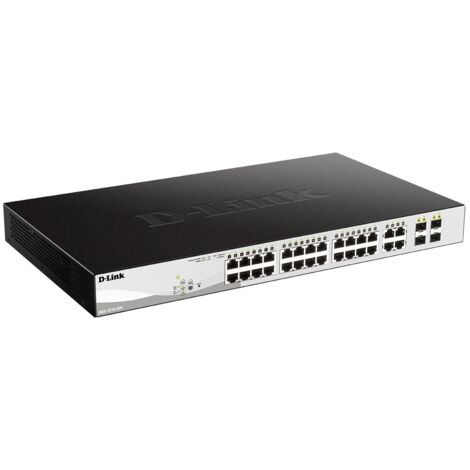 D-Link DGS-1210-24P commutateur réseau Géré L2 Gigabit Ethernet (10/100/1000) Connexion Ethernet, supportant l'alimentation via ce port (PoE) Noir