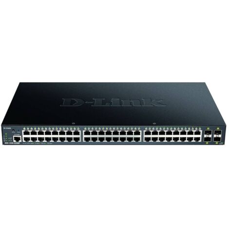 D-Link DGS-1250-52XMP Géré L3 Connexion Ethernet, supportant l'alimentation via ce port (PoE) Noir